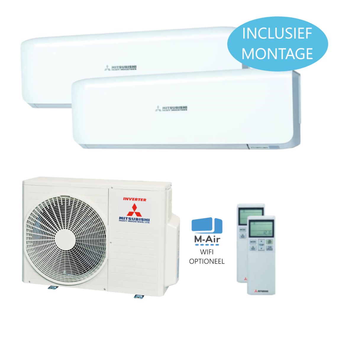 Mitsubishi Multi 2 / SCM-45 + 1x SRK-20ZS-W + 1x SRK-35ZS-W