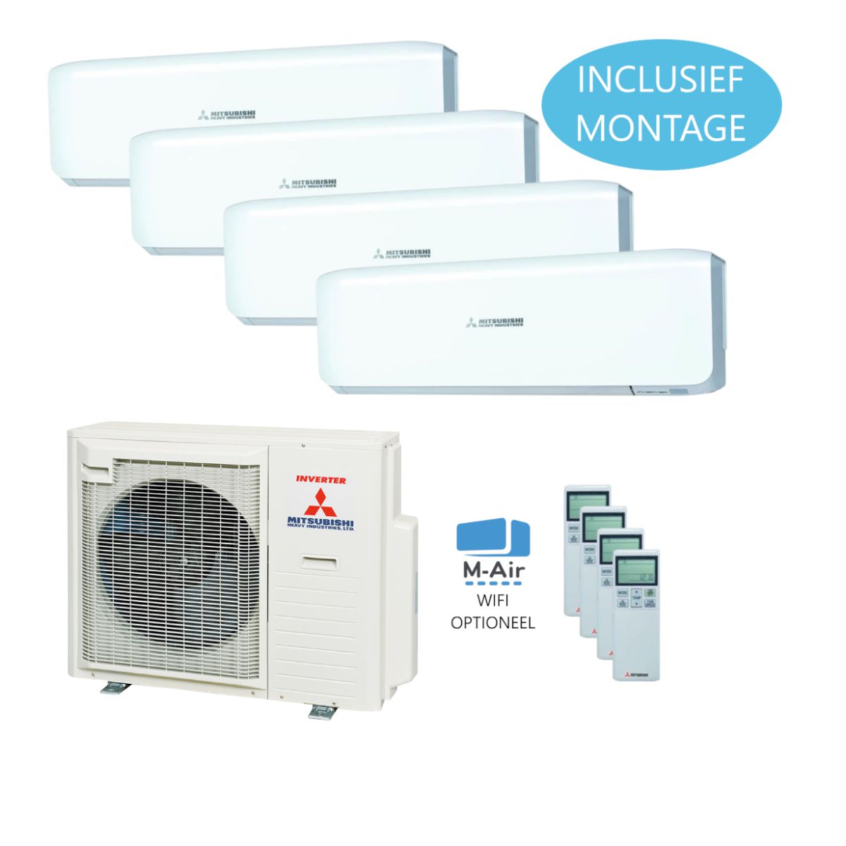 Mitsubishi Multi 4 / SCM-80 + 3x SRK-20-ZSW + 1x SRK-35-ZSW